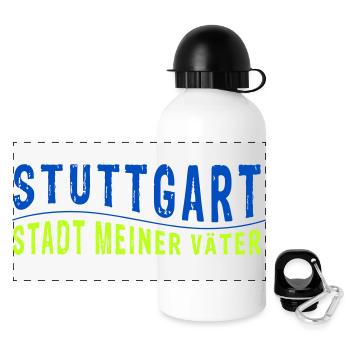 Stuttgart CITY OF MY FATHERS (vector illustration) - Panoramic Thermal Bottle with Lid 500 ml - white - Front