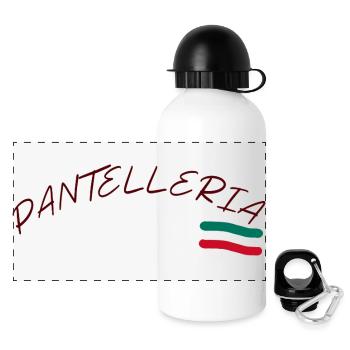 Drapeau italien Pantelleria - Gourde panoramique avec couvercle 500 ml - blanc - Devant
