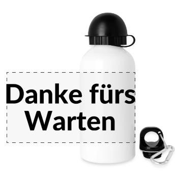 Thanks for waiting, lateness, unpunctuality - Panoramic Thermal Bottle with Lid 500 ml - white - Front