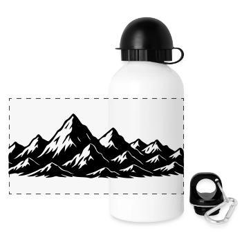 Mountains Symbol Alps - Panoramic Thermal Bottle with Lid 500 ml - white - Front