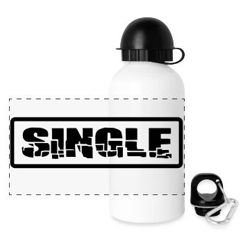 single - Panorama Trinkflasche mit Deckel 500 ml - Weiß - Vorne