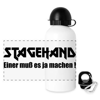 Stagehand Einer muss es ja machen - Panorama Trinkflasche mit Deckel 500 ml - Weiß - Vorne
