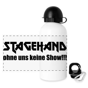 Stagehand ohne uns keine Show - Panorama Trinkflasche mit Deckel 500 ml - Weiß - Vorne