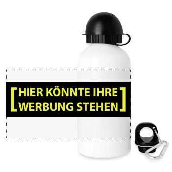 hier könnte ihre werbung - Panorama Trinkflasche mit Deckel 500 ml - Weiß - Vorne