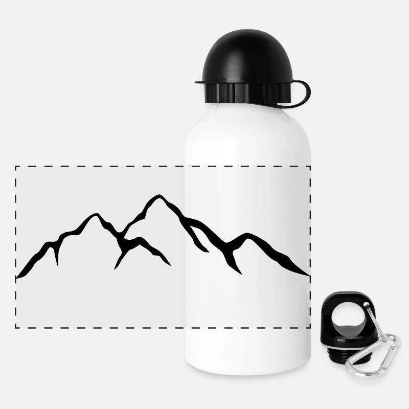 montagne-1 - Gourde panoramique avec couvercle 500 ml - blanc