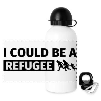 I could be a refugee - Panoramic Thermal Bottle with Lid 500 ml - white - Front