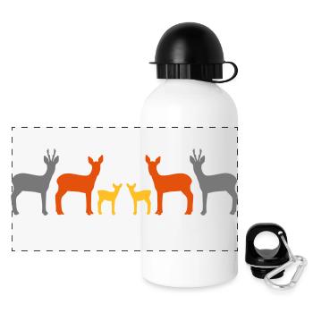 Rehe stehen zusammen vekt - Panorama Trinkflasche mit Deckel 500 ml - Weiß - Vorne