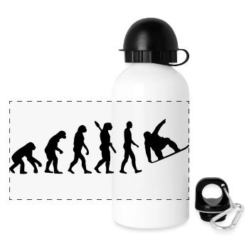 Evolution Snowboard - Panorama Trinkflasche mit Deckel 500 ml - Weiß - Vorne