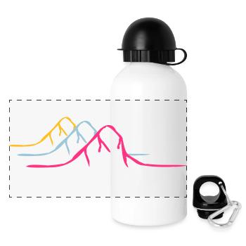 3 colorful mountains Alps - Panoramic Thermal Bottle with Lid 500 ml - white - Front