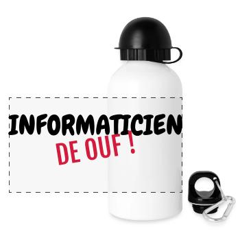 Computer / Informatiker / Aussenseiter / Ingenieur - Panorama Trinkflasche mit Deckel 500 ml - Weiß - Vorne
