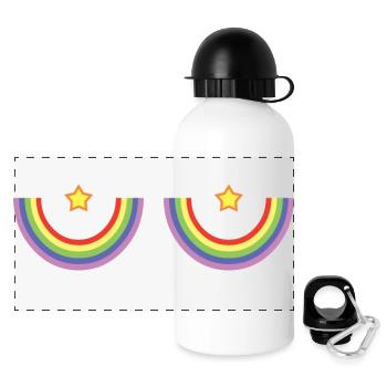 Rainbow Boobs LGBTQ Pride - Lesbian, Gay, Equality - Panoramic Thermal Bottle with Lid 500 ml - white - Front
