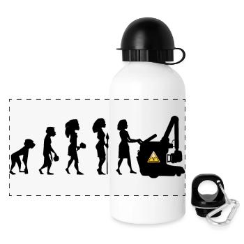Humour Evolution Manip Radio mobile Radiologie - Gourde panoramique avec couvercle 500 ml - blanc - Devant