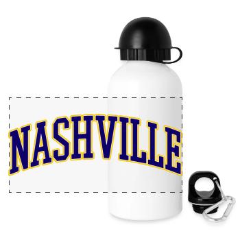 Nashville College Style Logo - Gourde panoramique avec couvercle 500 ml - blanc - Devant