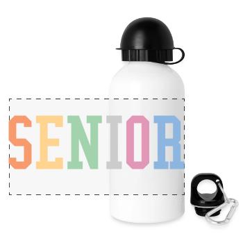 Senior - Student Class Retro Graduation Party Geschenk - Panorama Trinkflasche mit Deckel 500 ml - Weiß - Vorne