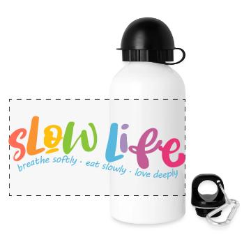 Slow Life - Gourde panoramique avec couvercle 500 ml - blanc - Devant