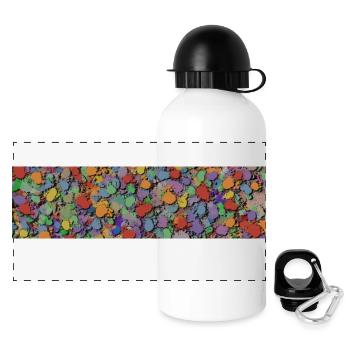 Éclaboussure de couleur - Gourde panoramique avec couvercle 500 ml - blanc - Devant