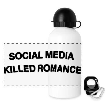 les réseaux sociaux ont tué la romance - Gourde panoramique avec couvercle 500 ml - blanc - Devant