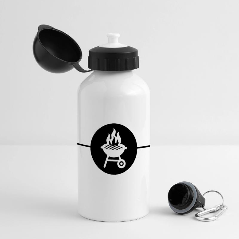 Symbole du gril Ligne de grillades Gourde panoramique avec couvercle 500 ml
