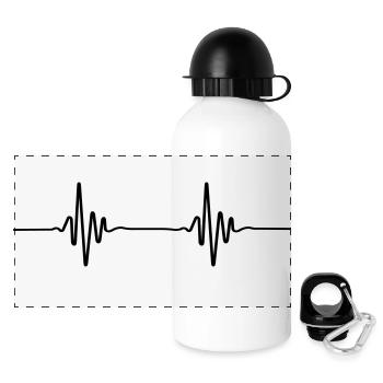 ECG Chart Beat - Panoramic Thermal Bottle with Lid 500 ml - white - Front
