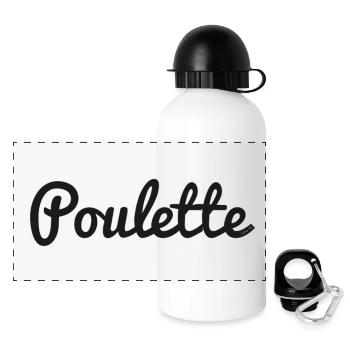 poulette - Idée cadeau original femme - Gourde panoramique avec couvercle 500 ml - blanc - Devant