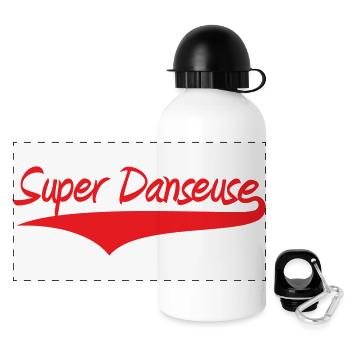 Super danseuse - danse - Gourde panoramique avec couvercle 500 ml - blanc - Devant