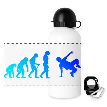 Geschenkidee für einen Hip-Hop-Tänzer mit Breaking - Panorama Trinkflasche mit Deckel 500 ml - Weiß - Vorne