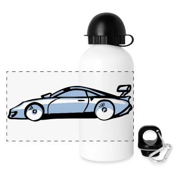 Voiture de sport - Gourde panoramique avec couvercle 500 ml - blanc - Devant