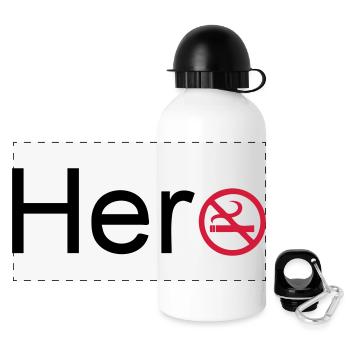 Hero fumeurs héros non-fumeurs Cadeau de sort - Gourde panoramique avec couvercle 500 ml - blanc - Devant