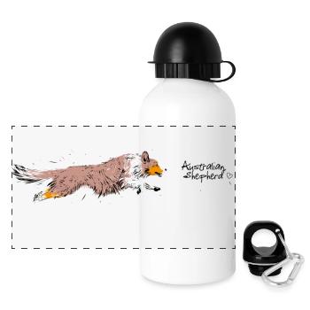 Australian Shepherd, red merle - Gourde panoramique avec couvercle 500 ml - blanc - Devant