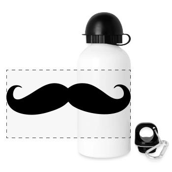 Mustache - Gourde panoramique avec couvercle 500 ml - blanc - Devant