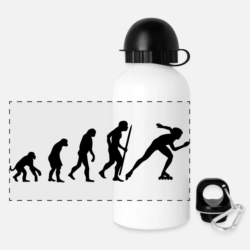 Evolution of inline speedskating - Panoramic Thermal Bottle with Lid 500 ml - white