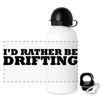 I'd rather be drifting - Panorama Trinkflasche mit Deckel 500 ml - Weiß - Vorne