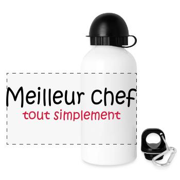Meilleur chef tout simplement - Gourde panoramique avec couvercle 500 ml - blanc - Devant