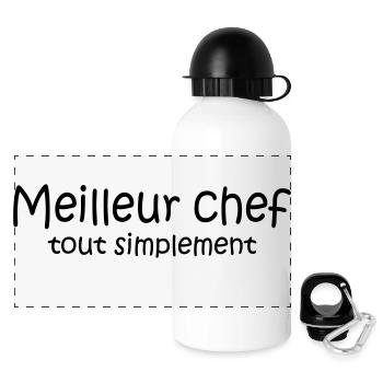 Meilleur chef tout simplement - Gourde panoramique avec couvercle 500 ml - blanc - Devant