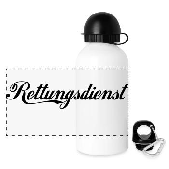Rettungsdienst - Panorama Trinkflasche mit Deckel 500 ml - Weiß - Vorne