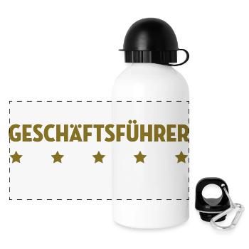 Geschäftsführer Geschäftsführerin Unternehmen - Panorama Trinkflasche mit Deckel 500 ml - Weiß - Vorne