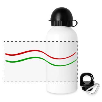 Rouge Blanc Vert - Gourde panoramique avec couvercle 500 ml - blanc - Devant