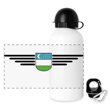 T-shirt de l’Ouzbékistan – Fierté et culture - Gourde panoramique avec couvercle 500 ml - blanc - Devant