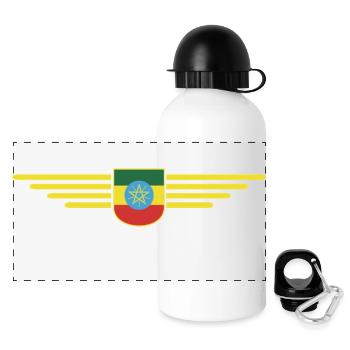 Ethiopia Design – Pride and Culture - Panoramic Thermal Bottle with Lid 500 ml - white - Front