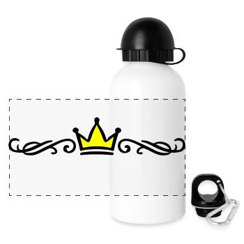 Crown Ornament - Panoramic Thermal Bottle with Lid 500 ml - white - Front