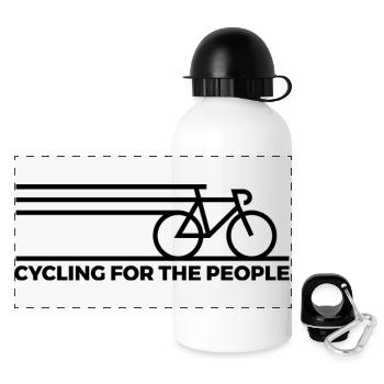Cykling for folket - Panoramisk termoflaske med låg 500 ml - hvid - Foran