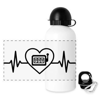 Heart Jackpot Casino Slot - Panoramic Thermal Bottle with Lid 500 ml - white - Front