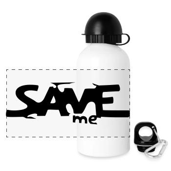 Sauve-moi - Gourde panoramique avec couvercle 500 ml - blanc - Devant