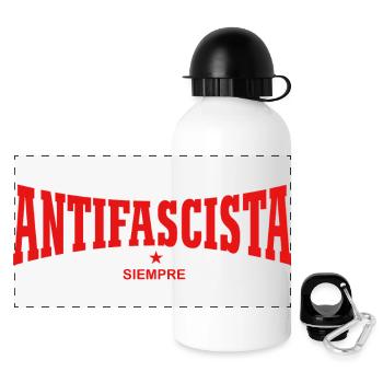 Antifascista Siempre – Antifa Forever - Panoramic Thermal Bottle with Lid 500 ml - white - Front