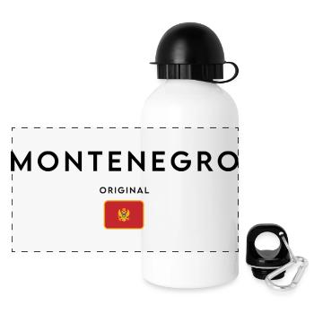 Montenegrinischer Stolz, minimalistisches, elegantes Design - Panorama Trinkflasche mit Deckel 500 ml - Weiß - Vorne