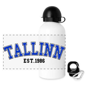 Tallinn Fondée en 1986 - Gourde panoramique avec couvercle 500 ml - blanc - Devant