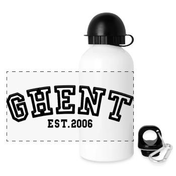 Gent gegründet 2006 - Panorama Trinkflasche mit Deckel 500 ml - Weiß - Vorne