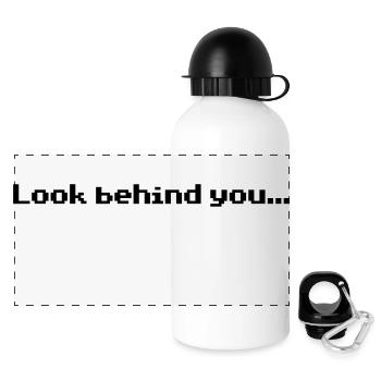 Look behind you - Panorama Trinkflasche mit Deckel 500 ml - Weiß - Vorne