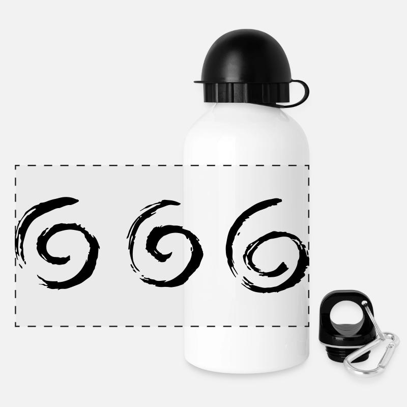 Spiral Spirals Swirls Flourishes - Panoramic Thermal Bottle with Lid 500 ml - white