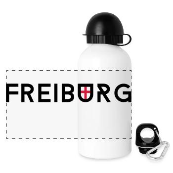 freiburg - Panorama Trinkflasche mit Deckel 500 ml - Weiß - Vorne